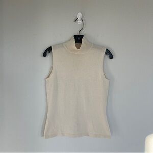 Cashmere Cream Sleeveless Sweater Size Medium